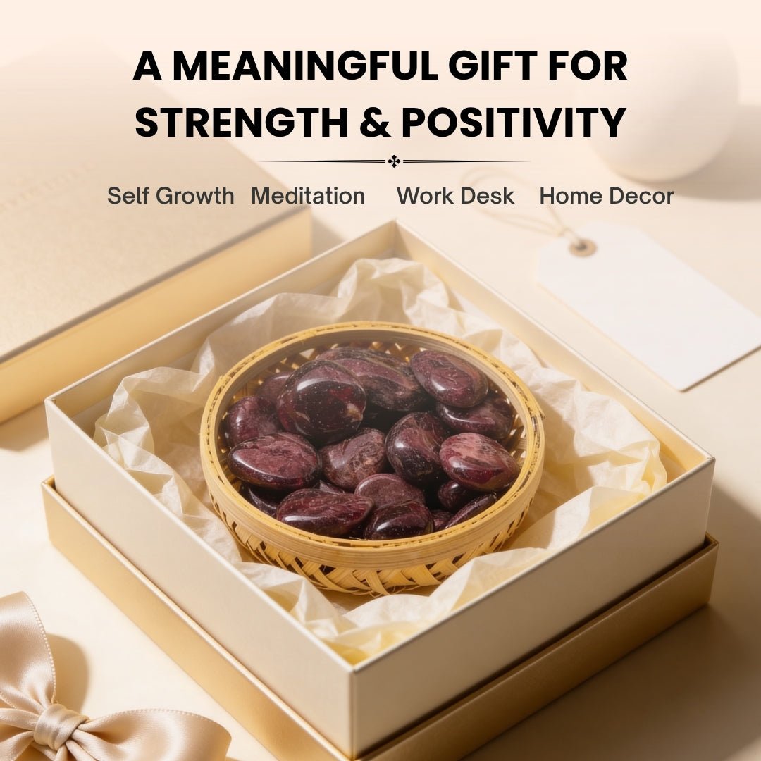 Premium Garnet Tumbled Pebbles - Crystal Energy for Clarity & Focus - plusvalueindia