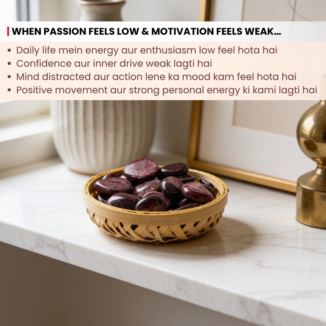 Premium Garnet Tumbled Pebbles - Crystal Energy for Clarity & Focus - plusvalueindia