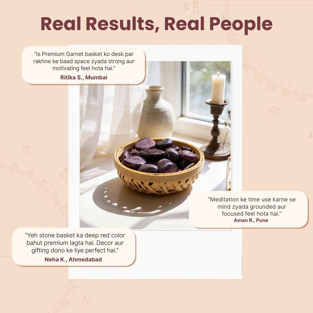 Premium Garnet Tumbled Pebbles - Crystal Energy for Clarity & Focus - plusvalueindia