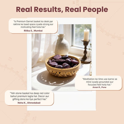 Premium Garnet Tumbled Pebbles - Crystal Energy for Clarity & Focus - plusvalueindia