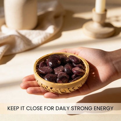 Premium Garnet Tumbled Pebbles - Crystal Energy for Clarity & Focus - plusvalueindia
