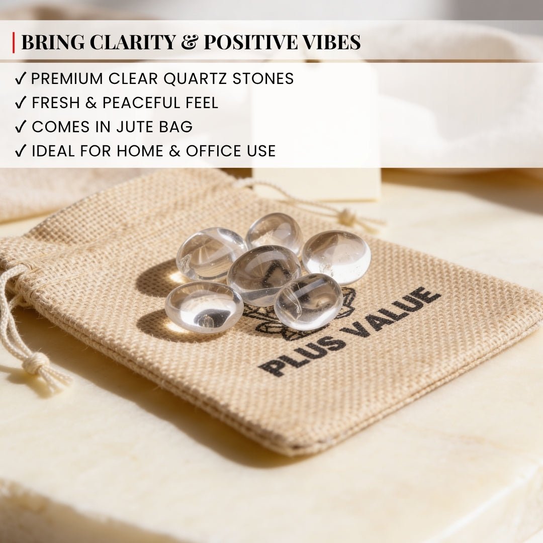 Natural Clear Quartz Crystal Tumbled AAA+ Stone Pebbles - plusvalueindia
