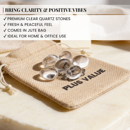 Natural Clear Quartz Crystal Tumbled AAA+ Stone Pebbles - plusvalueindia