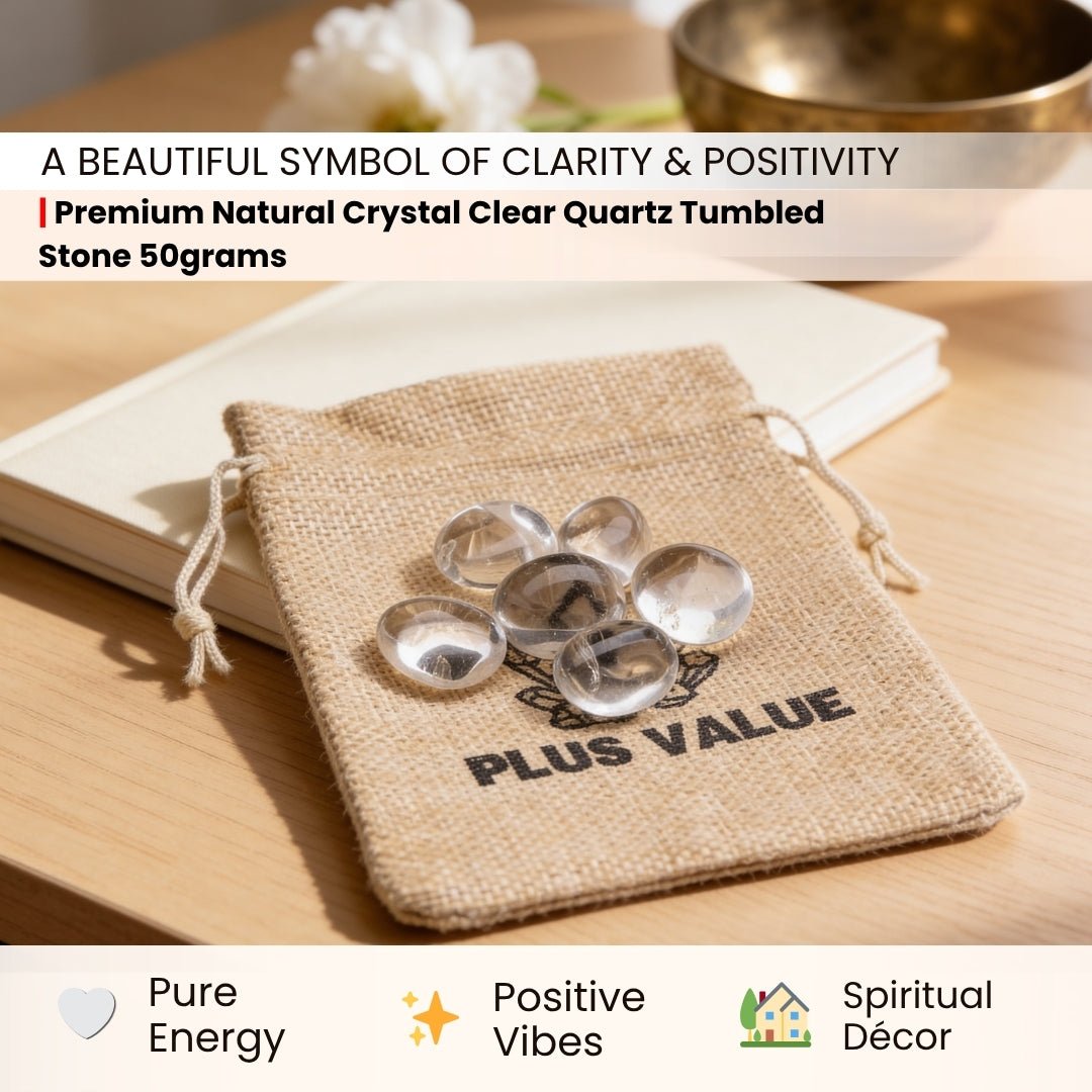 Natural Clear Quartz Crystal Tumbled AAA+ Stone Pebbles - plusvalueindia