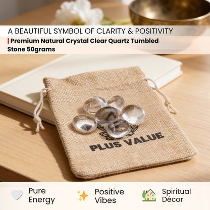 Natural Clear Quartz Crystal Tumbled AAA+ Stone Pebbles - plusvalueindia