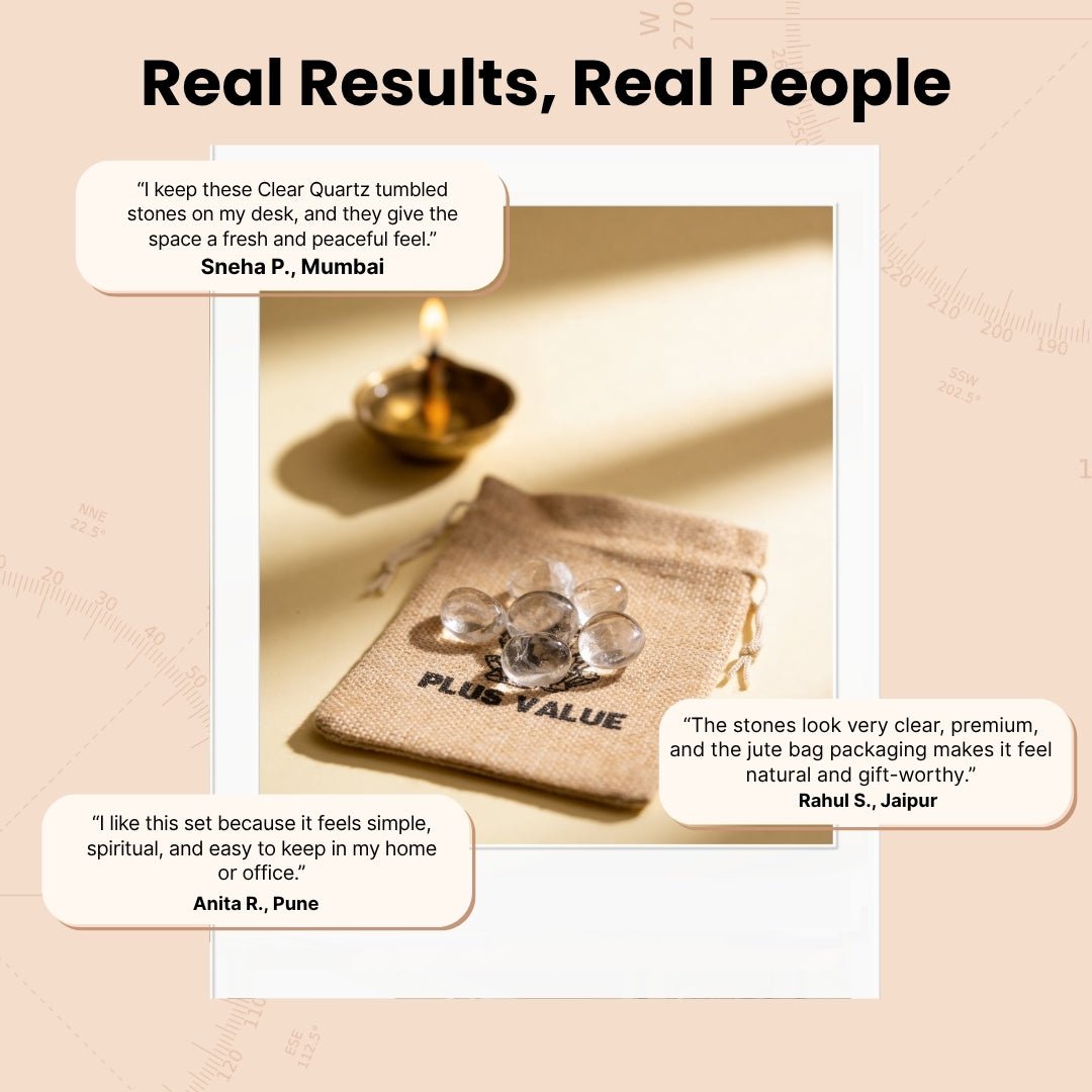 Natural Clear Quartz Crystal Tumbled AAA+ Stone Pebbles - plusvalueindia