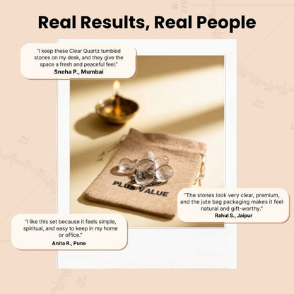 Natural Clear Quartz Crystal Tumbled AAA+ Stone Pebbles - plusvalueindia