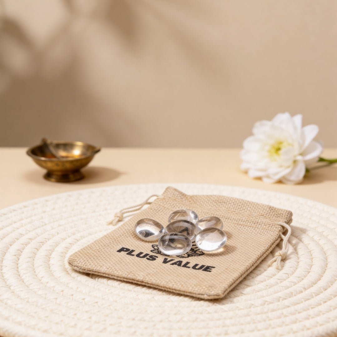 Natural Clear Quartz Crystal Tumbled AAA+ Stone Pebbles - plusvalueindia
