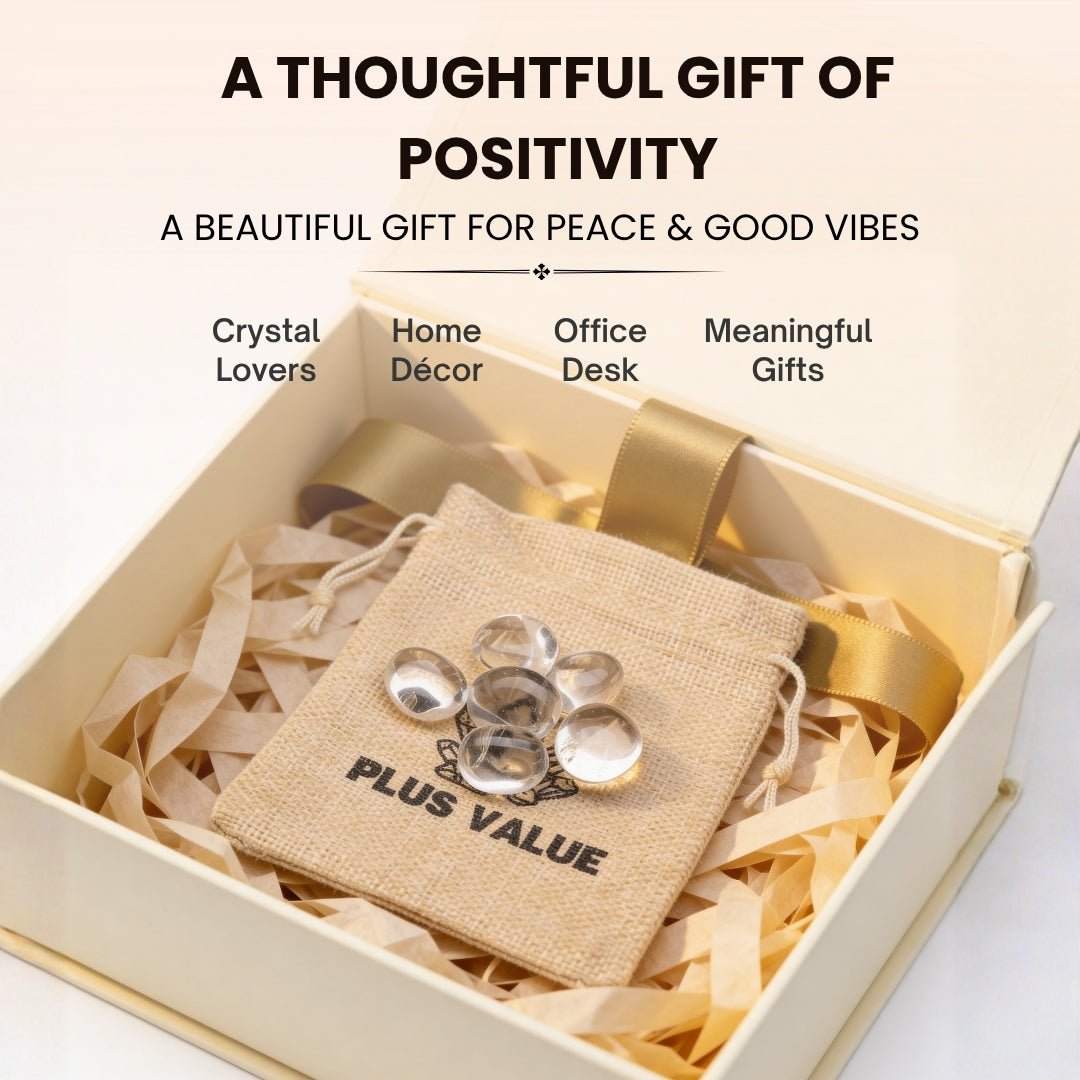 Natural Clear Quartz Crystal Tumbled AAA+ Stone Pebbles - plusvalueindia