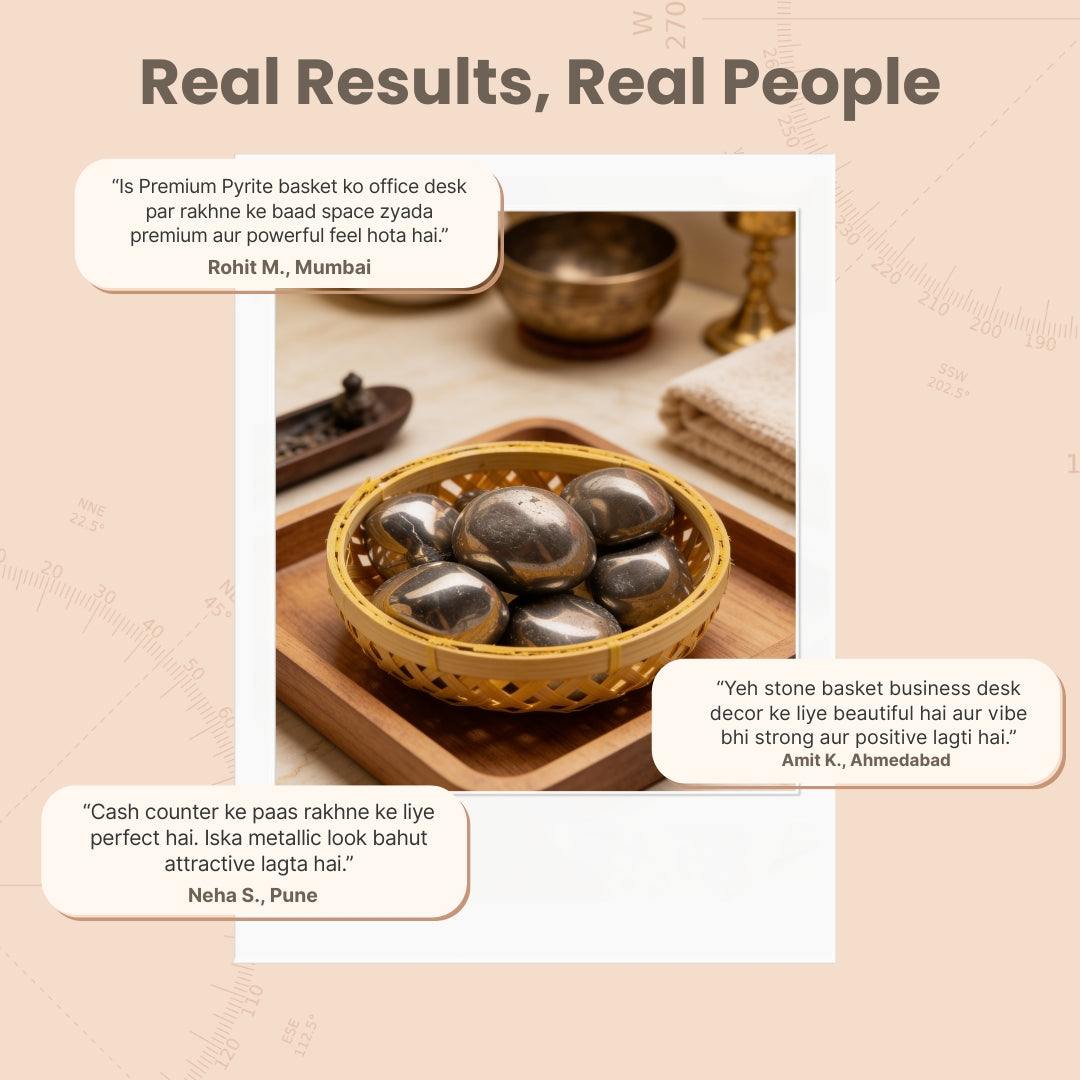 Premium Pyrite Tumbled Pebbles Stone for Wealth & Money Attraction