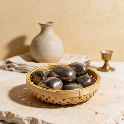 Premium Pyrite Tumbled Pebbles Stone for Wealth & Money Attraction
