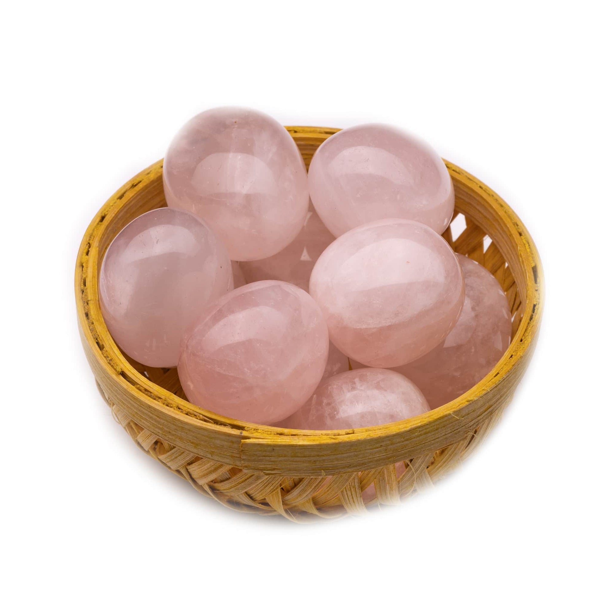 premium rose quartz pebble tumble stone 200gm basket