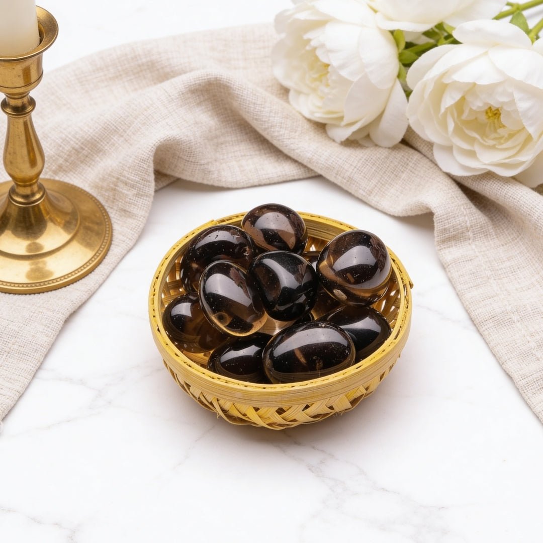Premium Smokey Smoky Quartz Tumbled Stone Pebbles - plusvalueindia