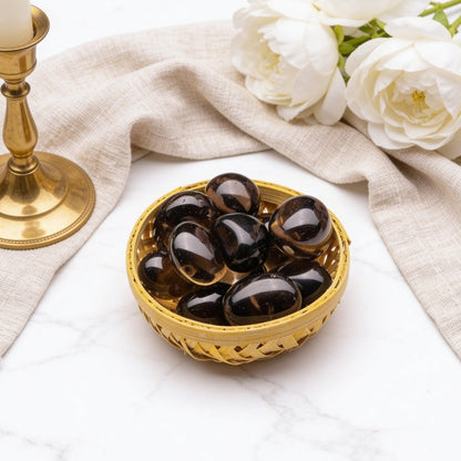 Premium Smokey Smoky Quartz Tumbled Stone Pebbles - plusvalueindia