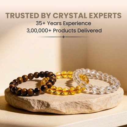Premium Trio Bracelets Citrine, Crystal & Tiger Eye - plusvalueindia