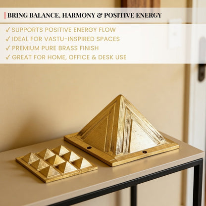 Brass Pyramid 2.5inch for North-West Home, Office, Plots Vastu Shastra Remedies Product - plusvalueindia