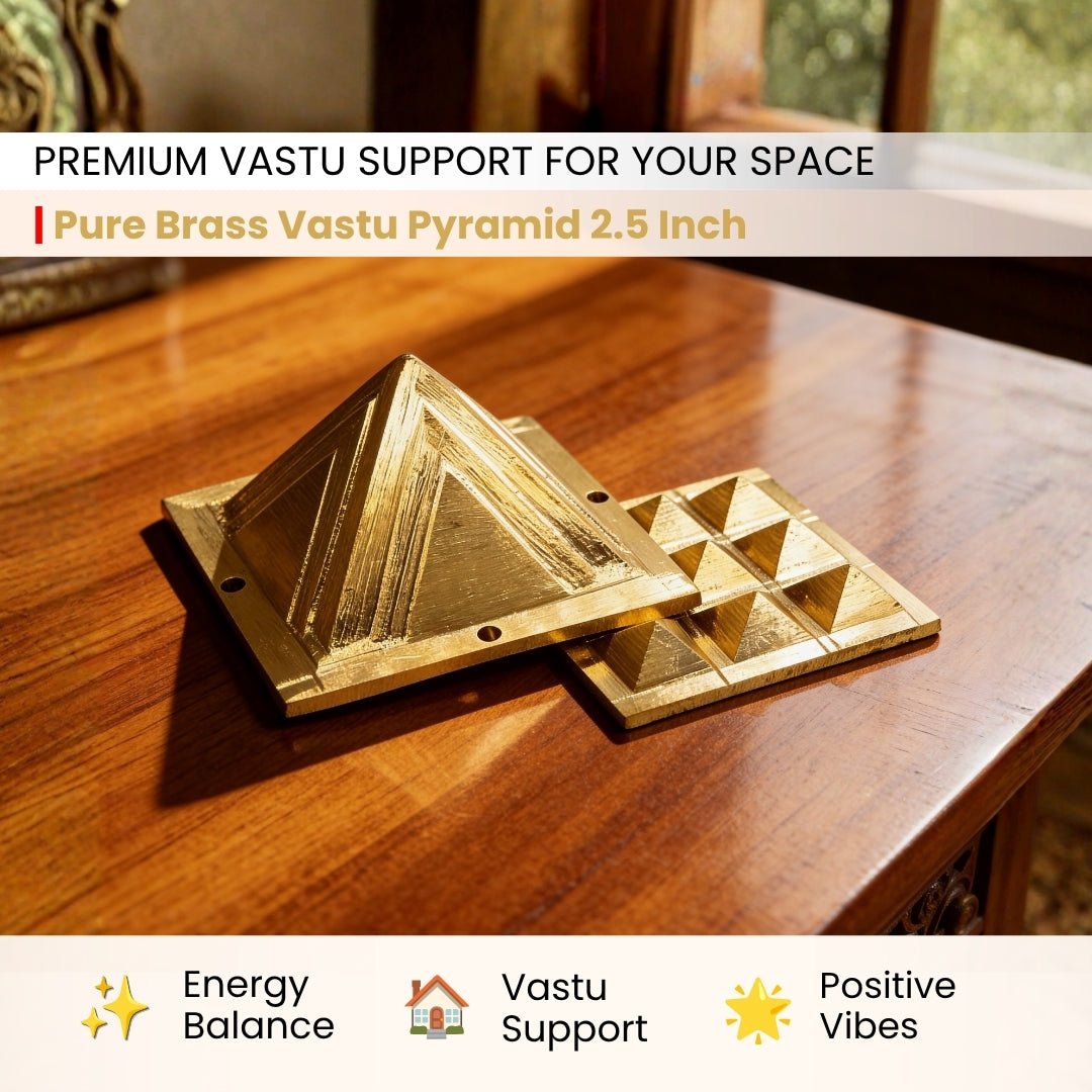Brass Pyramid 2.5inch for North-West Home, Office, Plots Vastu Shastra Remedies Product - plusvalueindia