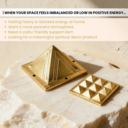 Brass Pyramid 2.5inch for North-West Home, Office, Plots Vastu Shastra Remedies Product - plusvalueindia