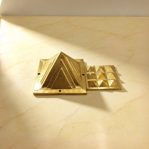 Brass Pyramid 2.5inch for North-West Home, Office, Plots Vastu Shastra Remedies Product - plusvalueindia
