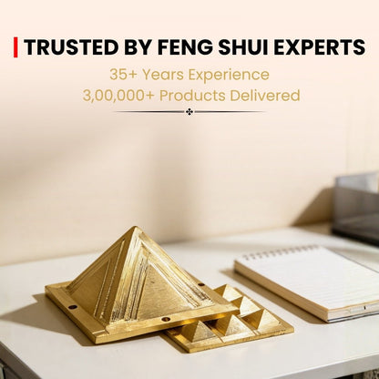 Brass Pyramid 2.5inch for North-West Home, Office, Plots Vastu Shastra Remedies Product - plusvalueindia