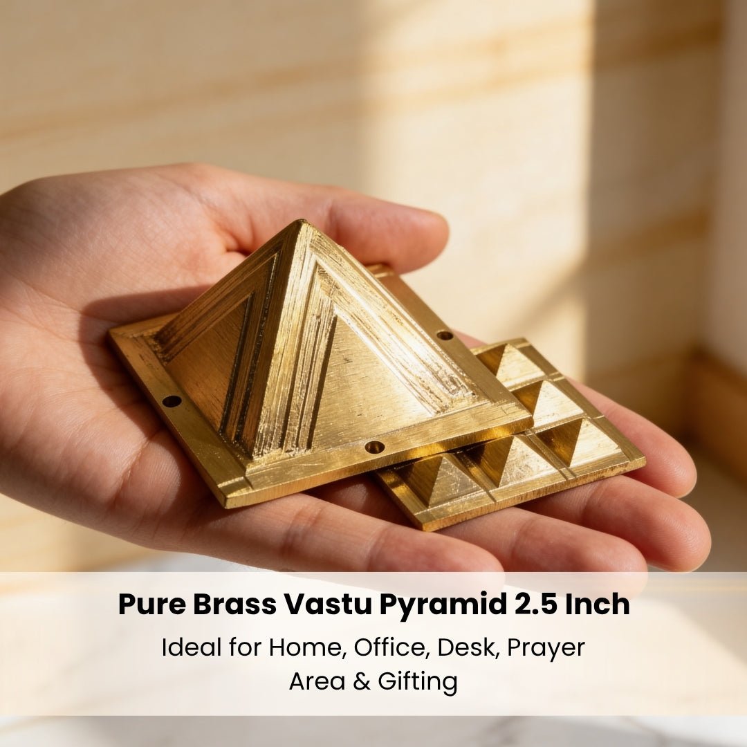 Brass Pyramid 2.5inch for North-West Home, Office, Plots Vastu Shastra Remedies Product - plusvalueindia