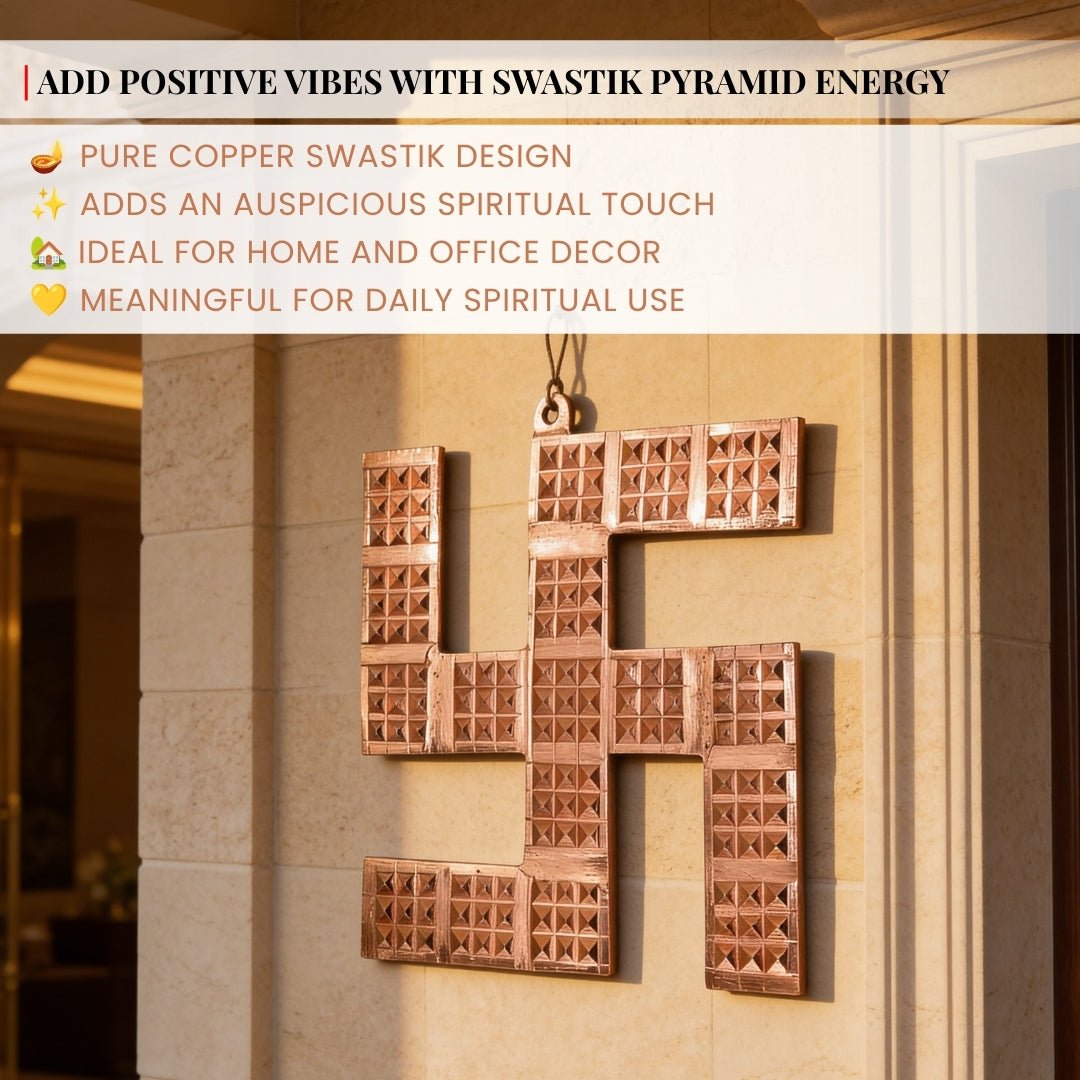 Copper Swastik Pyramid for Vastu - Positive Energy & Dosh Remedy for Home, Office & Factory - plusvalueindia