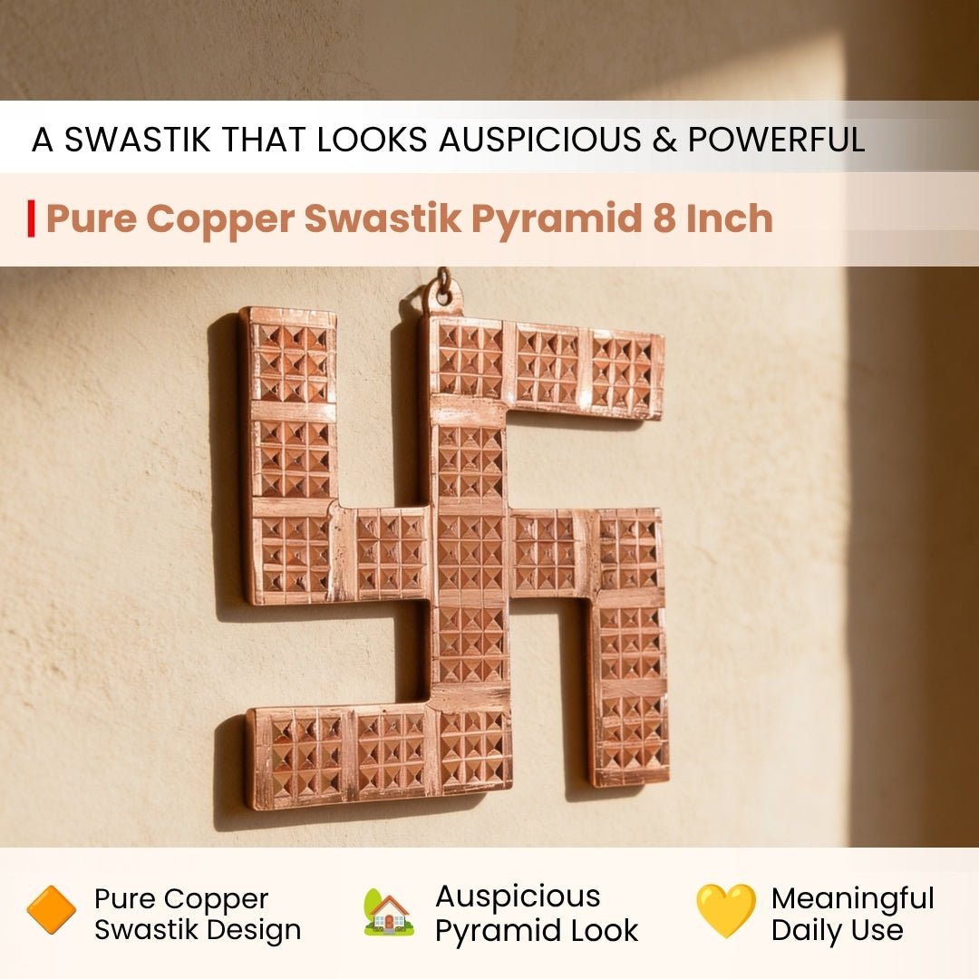Copper Swastik Pyramid for Vastu - Positive Energy & Dosh Remedy for Home, Office & Factory - plusvalueindia