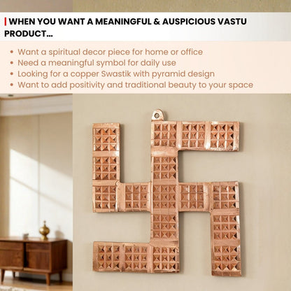 Copper Swastik Pyramid for Vastu - Positive Energy & Dosh Remedy for Home, Office & Factory - plusvalueindia