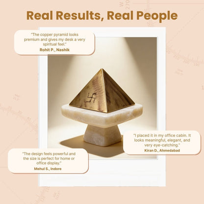 Copper Vastu Pyramid Products & Remedies for Home, Temple, Main Door, Kitchen, Bedroom (3.5-inches, Hollow Dome) - plusvalueindia