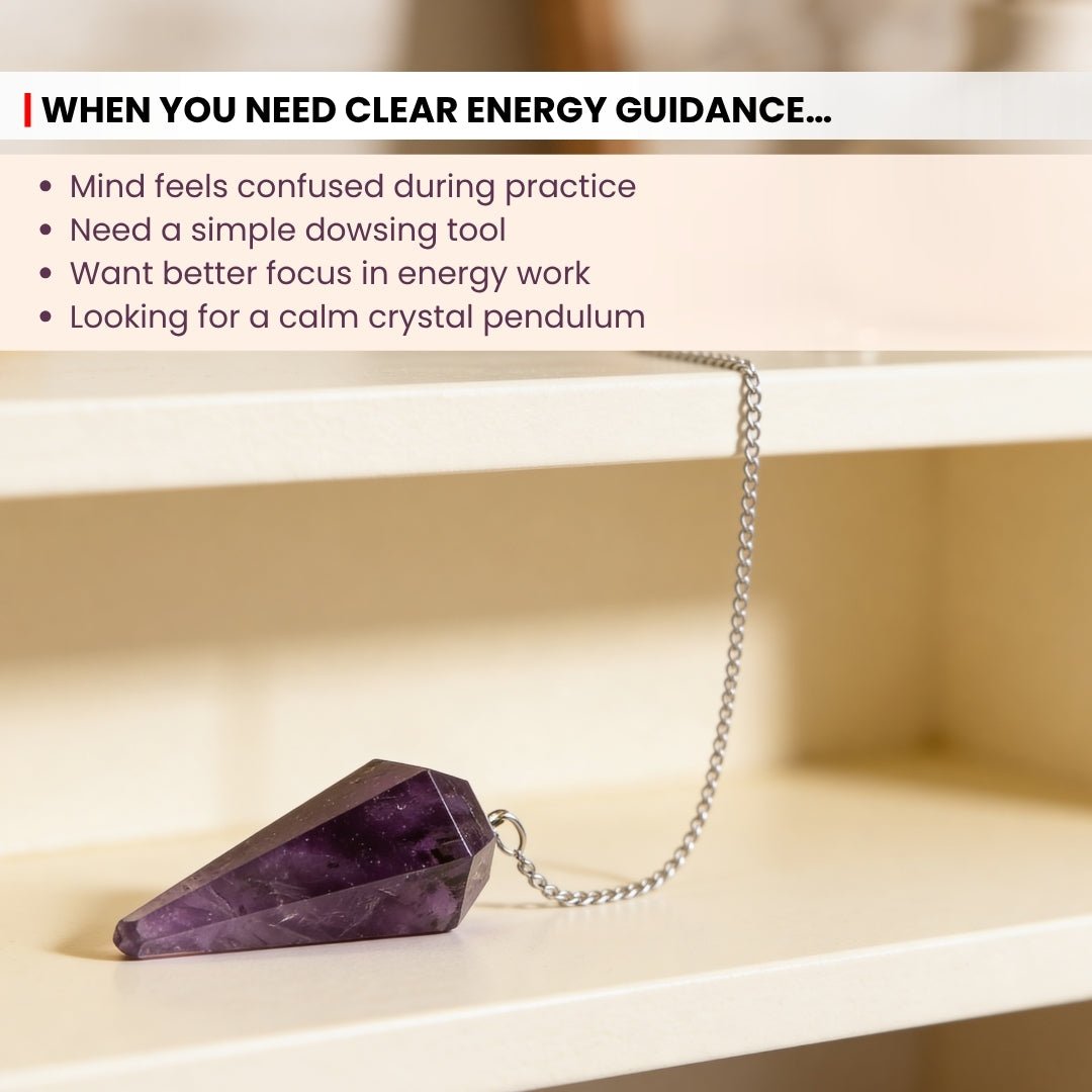 Purple Amethyst Quartz Dowsing Pendulum For Dowsing Expert & Masters - plusvalueindia