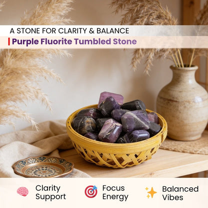 Purple Fluorite Tumbled Stone Pebbles - plusvalueindia