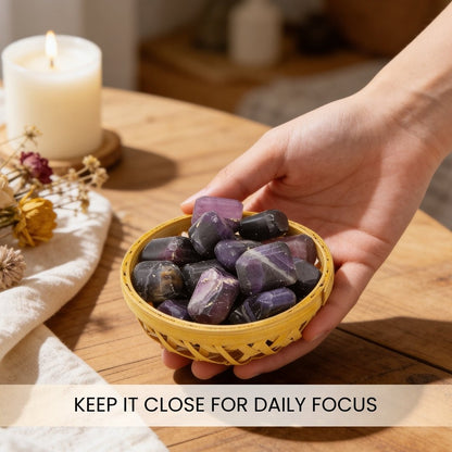 Purple Fluorite Tumbled Stone Pebbles - plusvalueindia