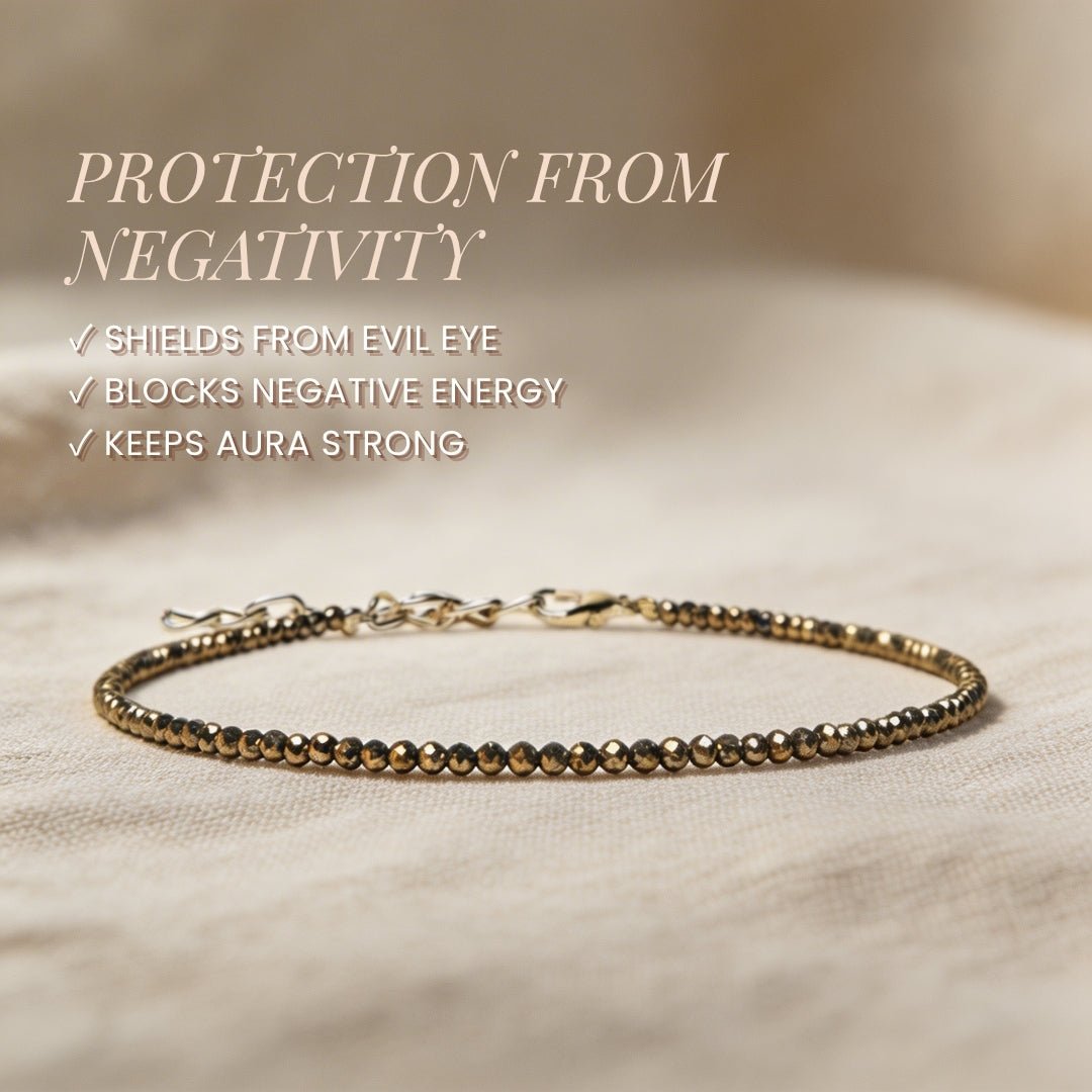 ✨ PYRITE ANKLET FOR WOMEN – WEALTH, CONFIDENCE & MANIFESTATION JEWELLERY - plusvalueindia