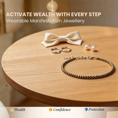 ✨ PYRITE ANKLET FOR WOMEN – WEALTH, CONFIDENCE & MANIFESTATION JEWELLERY - plusvalueindia
