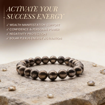Pyrite Bracelet to Attract Abundance, Prosperity & Good Luck, Money Magnet - plusvalueindia