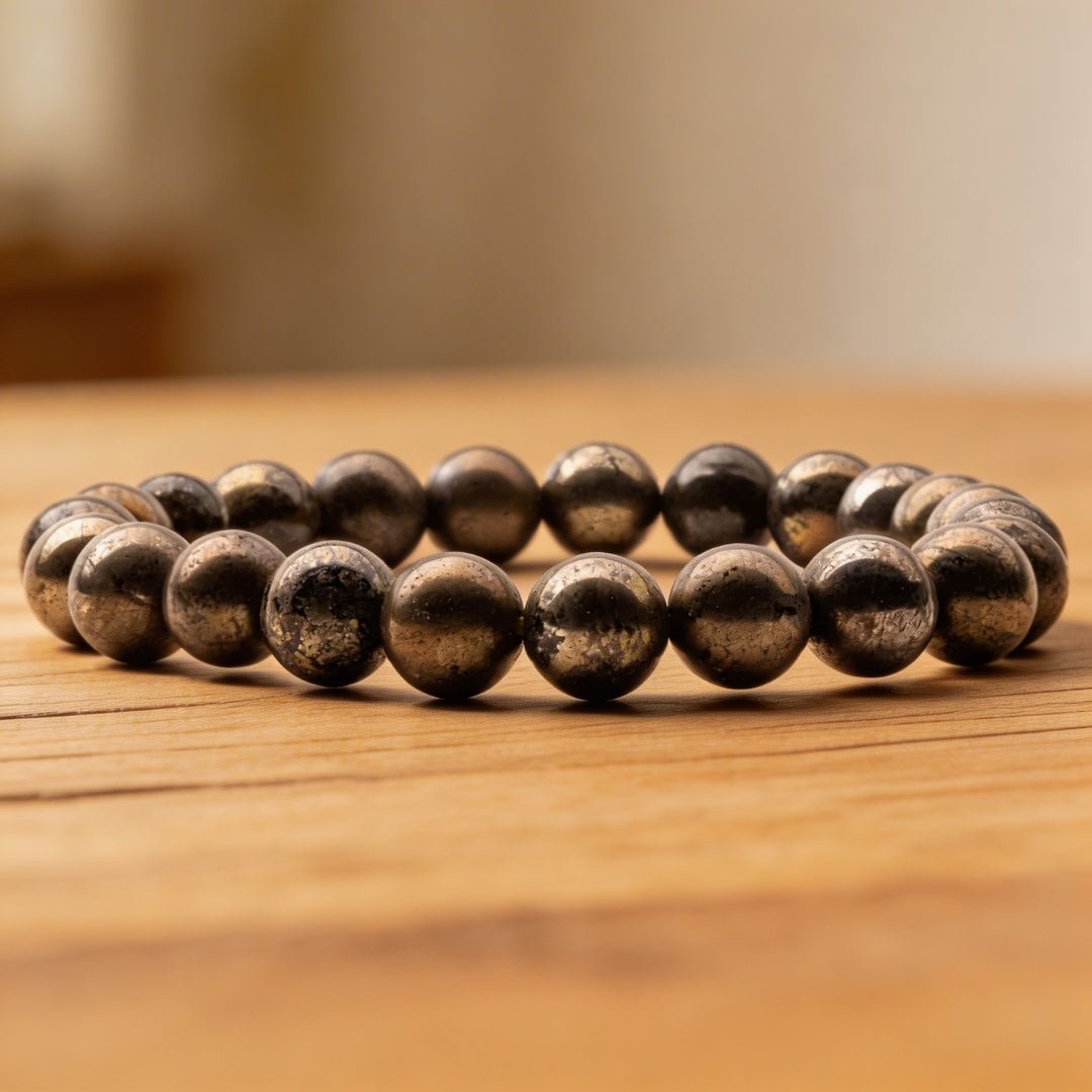 Pyrite Bracelet to Attract Abundance, Prosperity & Good Luck, Money Magnet - plusvalueindia