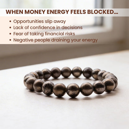 Pyrite Bracelet to Attract Abundance, Prosperity & Good Luck, Money Magnet - plusvalueindia