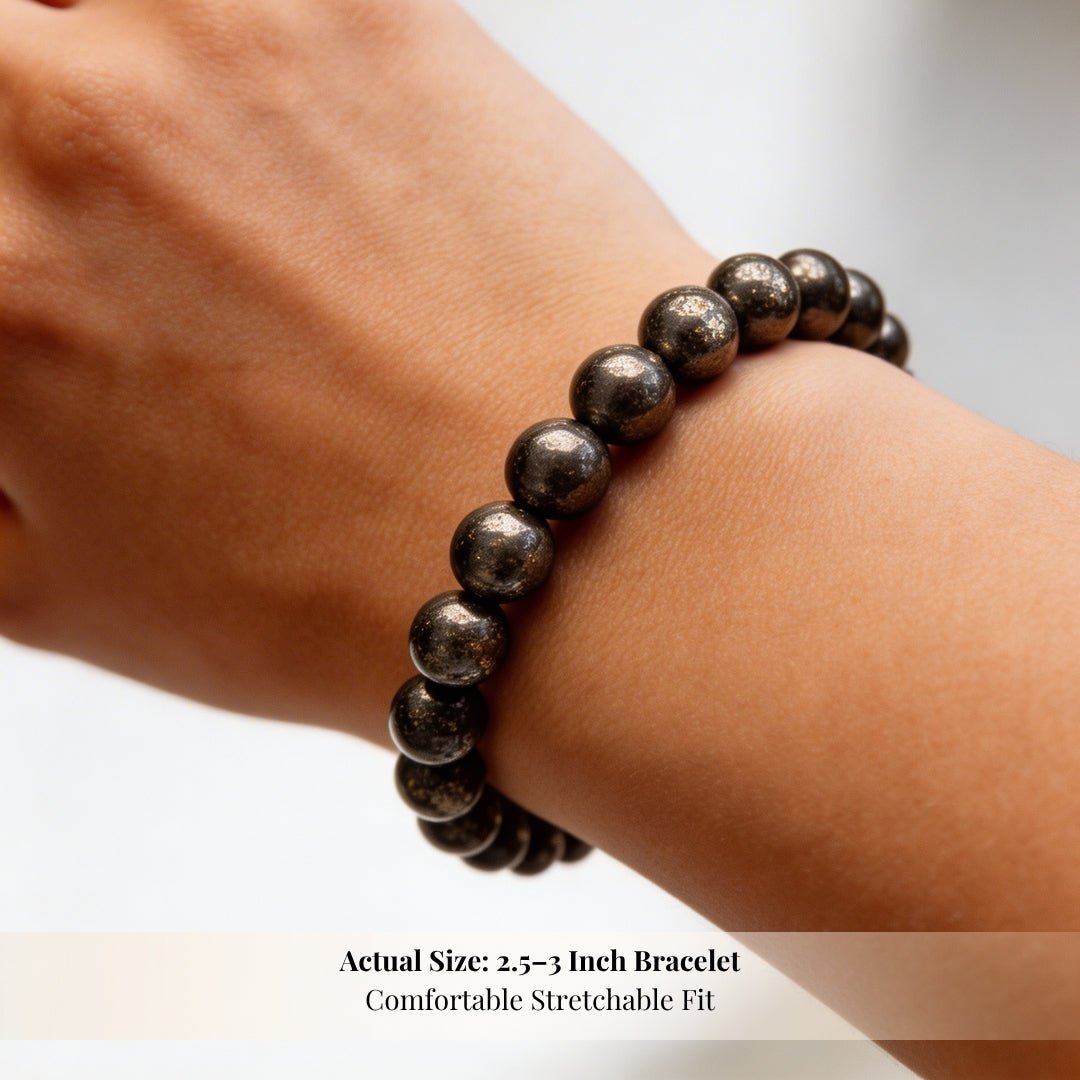 Pyrite Bracelet to Attract Abundance, Prosperity & Good Luck, Money Magnet - plusvalueindia