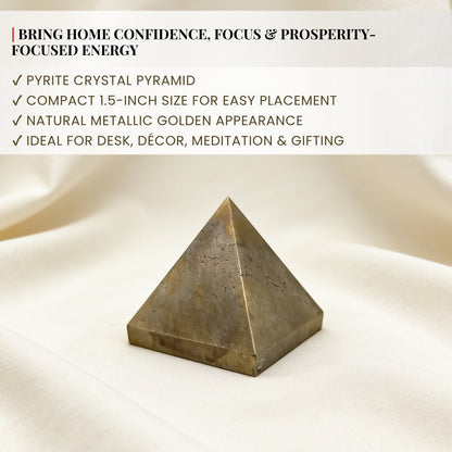 Pyrite Pyramid Money Magnet Stone for Career, Business Opportunities, Wealth Attraction (Size: 1inch to 1.5inch approx) - plusvalueindia