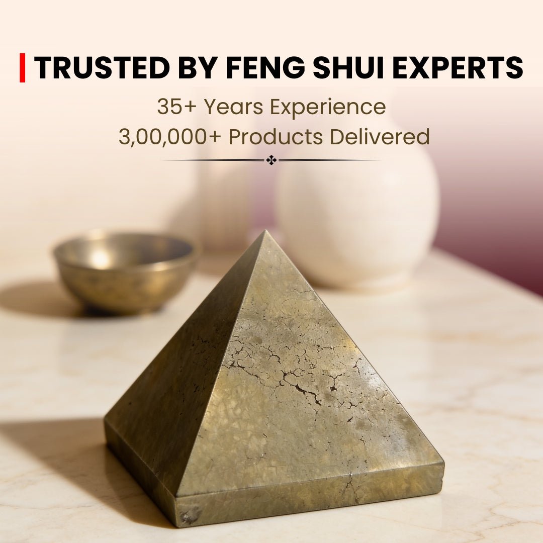 Pyrite Pyramid Money Magnet Stone for Career, Business Opportunities, Wealth Attraction (Size: 1inch to 1.5inch approx) - plusvalueindia