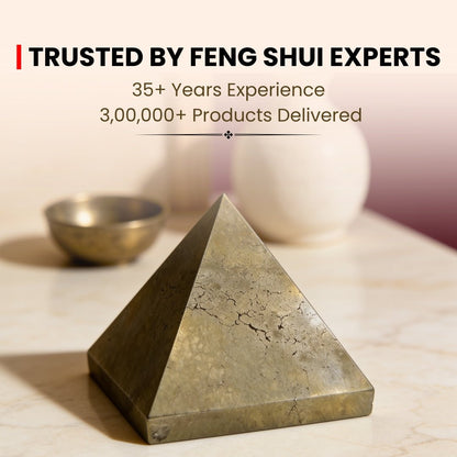 Pyrite Pyramid Money Magnet Stone for Career, Business Opportunities, Wealth Attraction (Size: 1inch to 1.5inch approx) - plusvalueindia