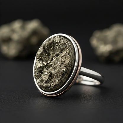 Pyrite Stone Ring Attract Money Wealth Fast - plusvalueindia