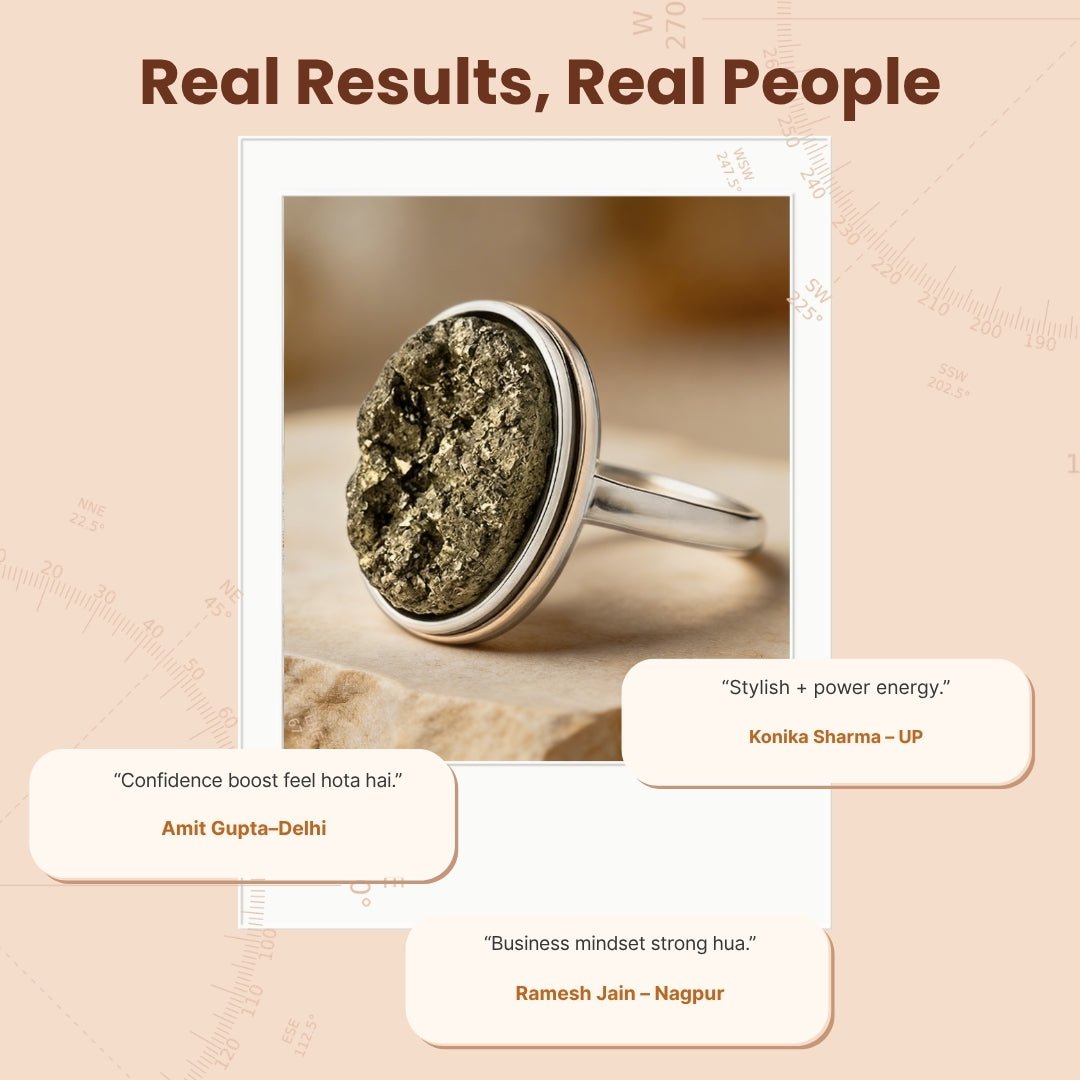 Pyrite Stone Ring Attract Money Wealth Fast - plusvalueindia