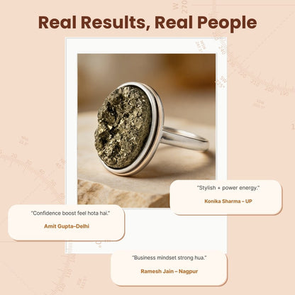 Pyrite Stone Ring Attract Money Wealth Fast - plusvalueindia