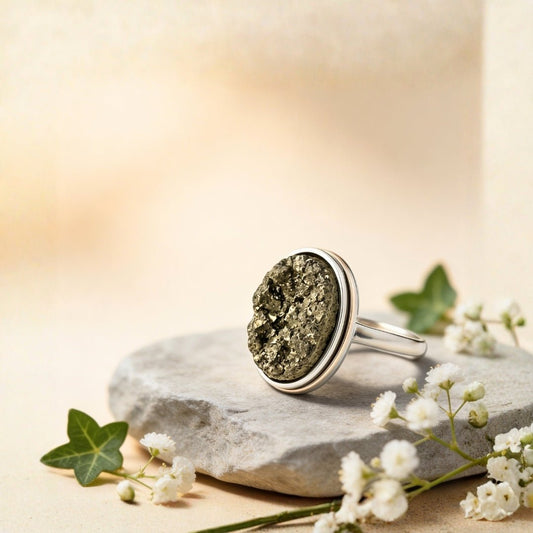 Pyrite Stone Ring Attract Money Wealth Fast - plusvalueindia
