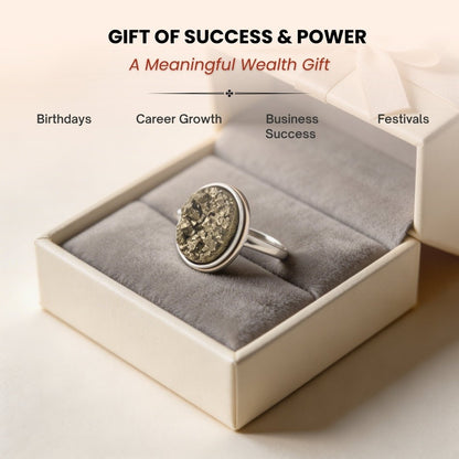 Pyrite Stone Ring Attract Money Wealth Fast - plusvalueindia