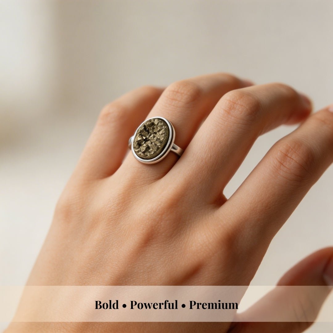Pyrite Stone Ring Attract Money Wealth Fast - plusvalueindia