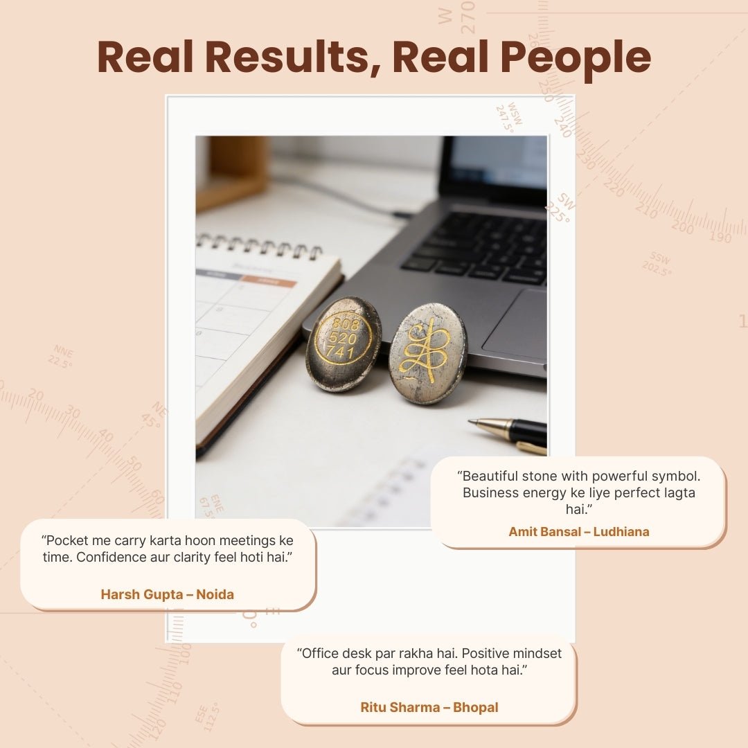 Pyrite Stone in Zibu Symbol Money Magnet Stone for Career & Business Opportunities - plusvalueindia