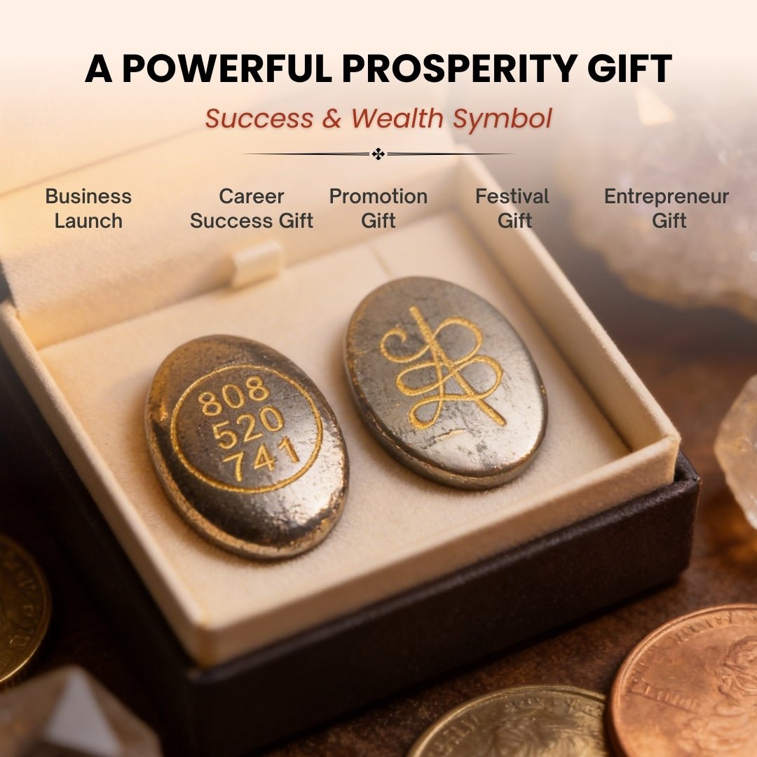 Pyrite Stone in Zibu Symbol Money Magnet Stone for Career & Business Opportunities - plusvalueindia