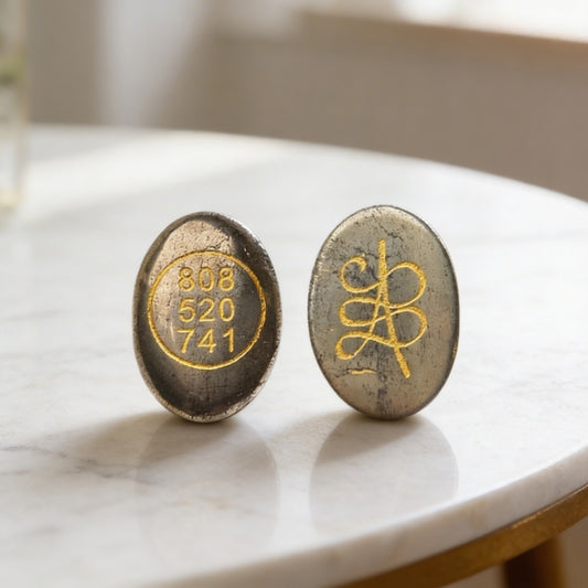 Pyrite Stone in Zibu Symbol Money Magnet Stone for Career & Business Opportunities